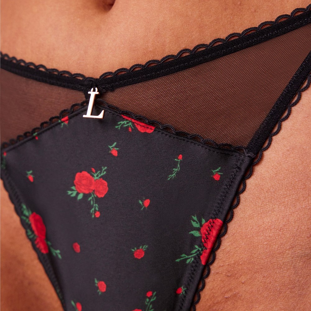 Lounge Underwear Rose Lanières Noir | BHEOQX-978