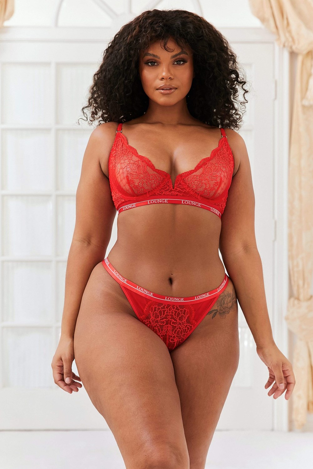 Lounge Underwear Royal Balcony Bra & Lanières Set Rouge | NVZMIX-813