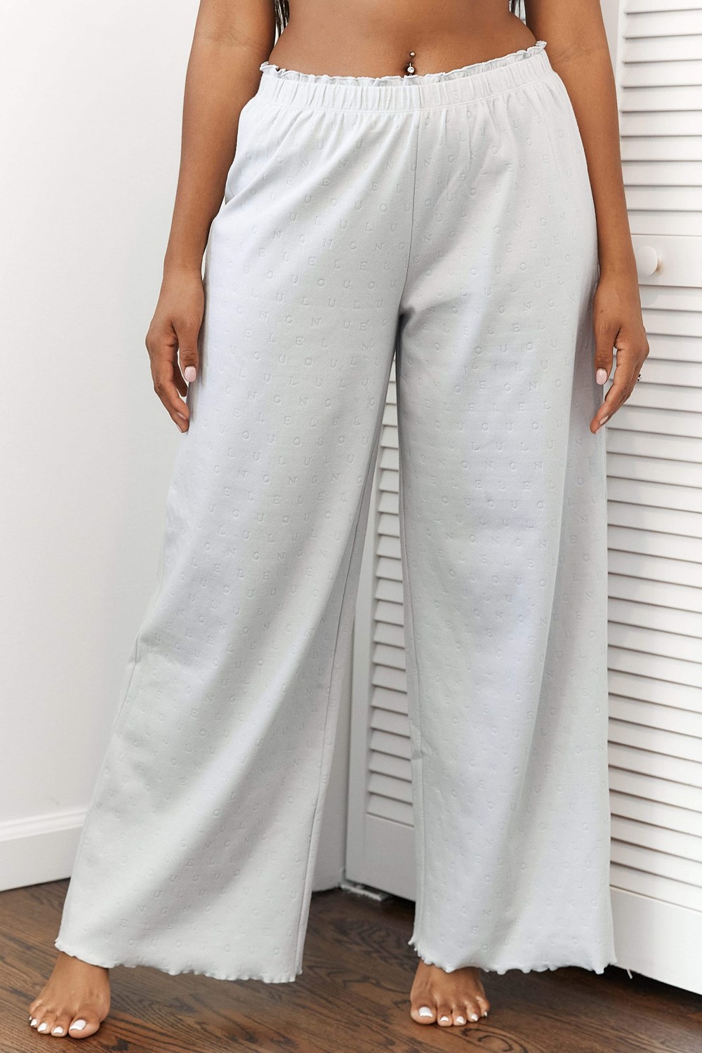 Lounge Underwear Ruffle Pajama Trousers Frost | FGNLCV-580