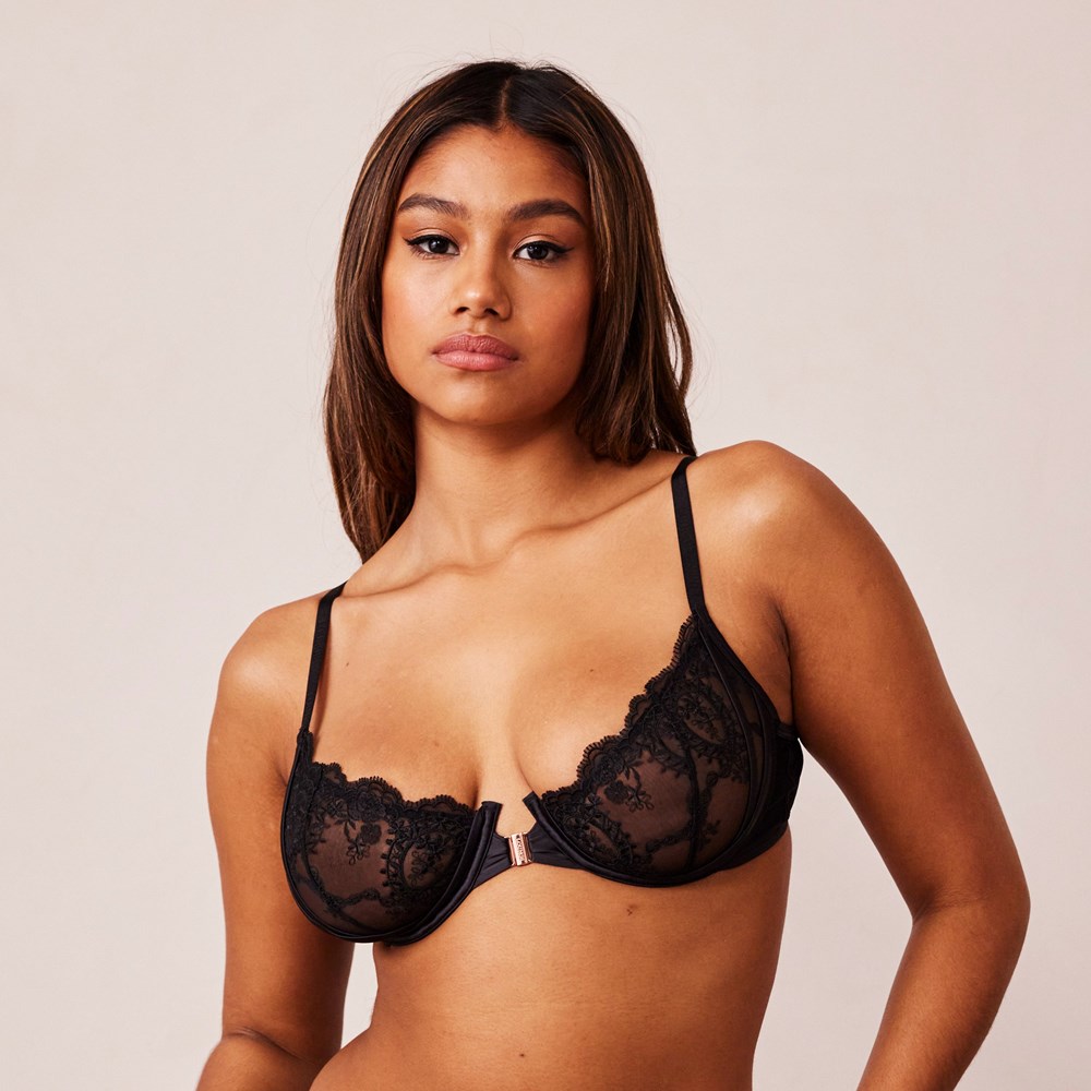 Lounge Underwear Seduce Front Fixation Balcony Bra & Lanières/Briefs Set Noir | GTLCZI-469