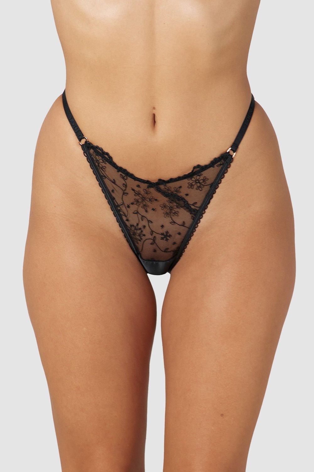 Lounge Underwear Slinky Open Back Briefs Noir | IAGVMK-714