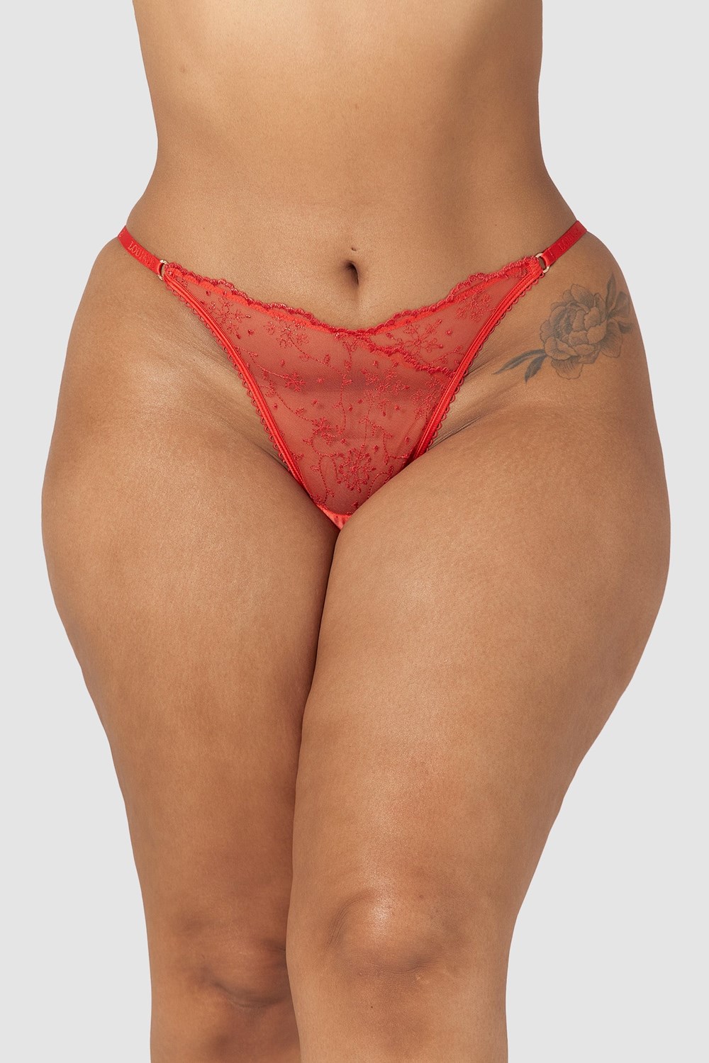 Lounge Underwear Slinky Open Back Briefs Rouge | RNKVGW-675