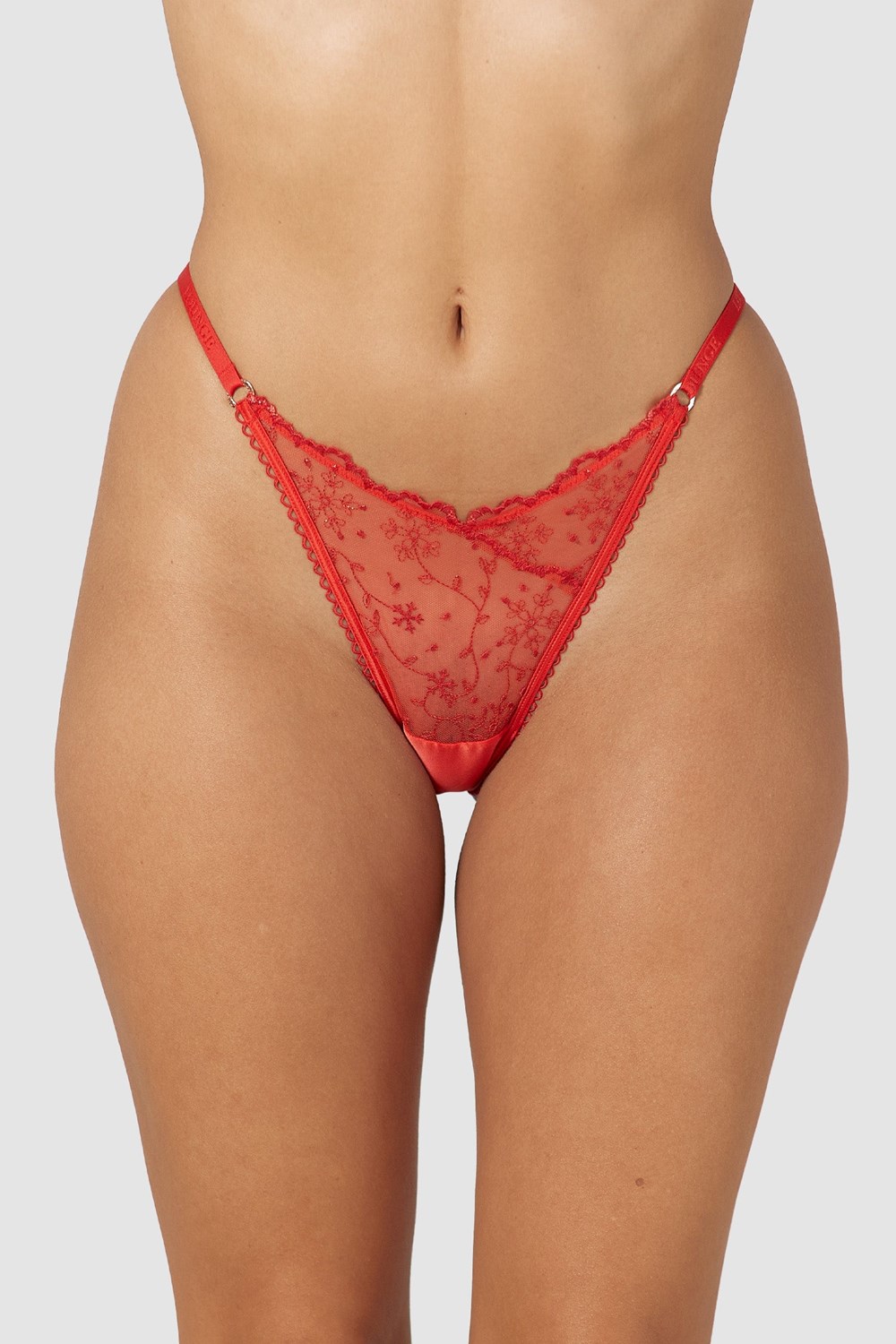 Lounge Underwear Slinky Open Back Briefs Rouge | RNKVGW-675