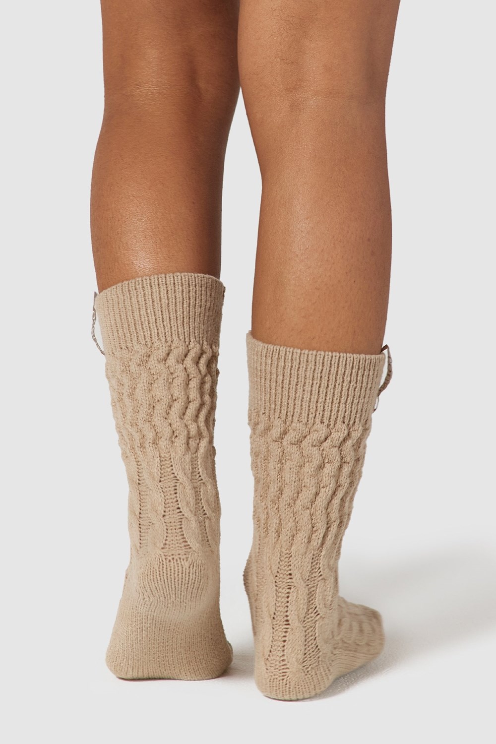 Lounge Underwear Snug Tricoté Socks Mink | UHZBCS-184