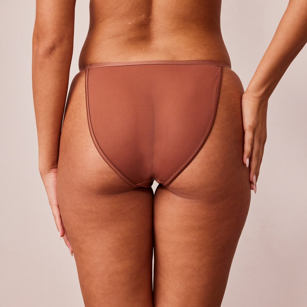 Lounge Underwear Soft Satin Briefs Mocha | UPITHY-492