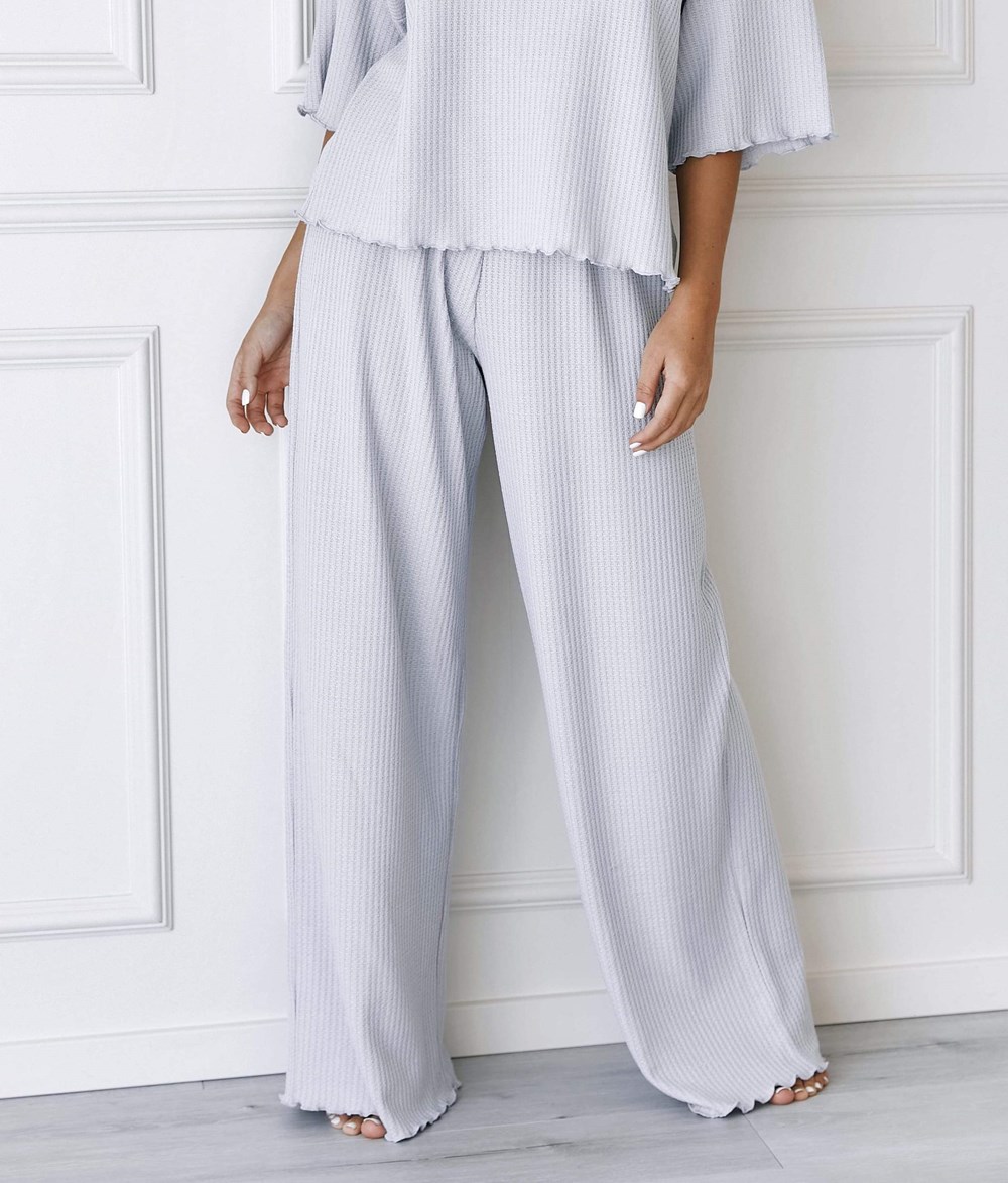 Lounge Underwear Soft Waffle Pajama Trousers Frost | LZVAKM-975