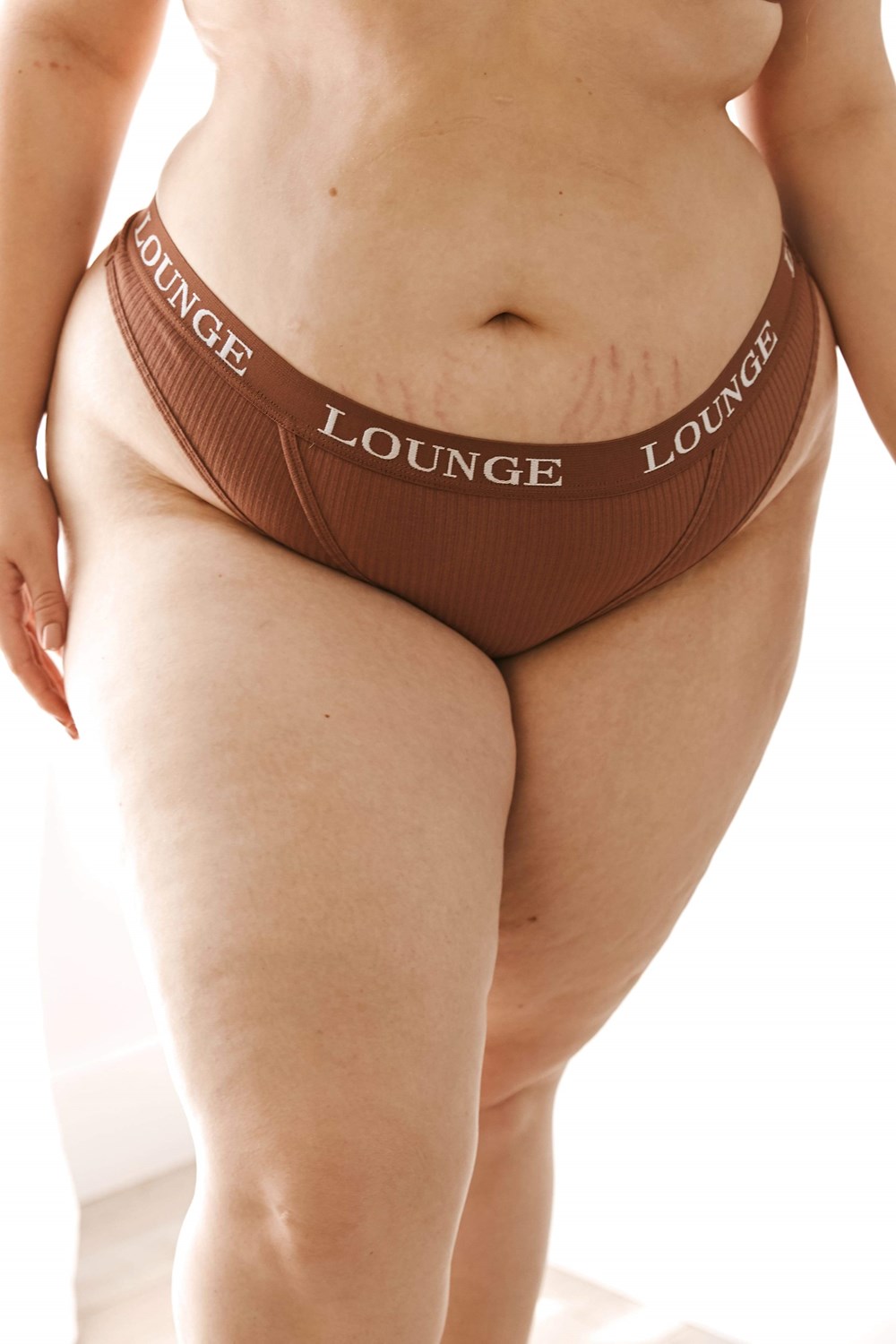 Lounge Underwear Ultra Confort Nervuré Lanières Mocha | AREVKT-603