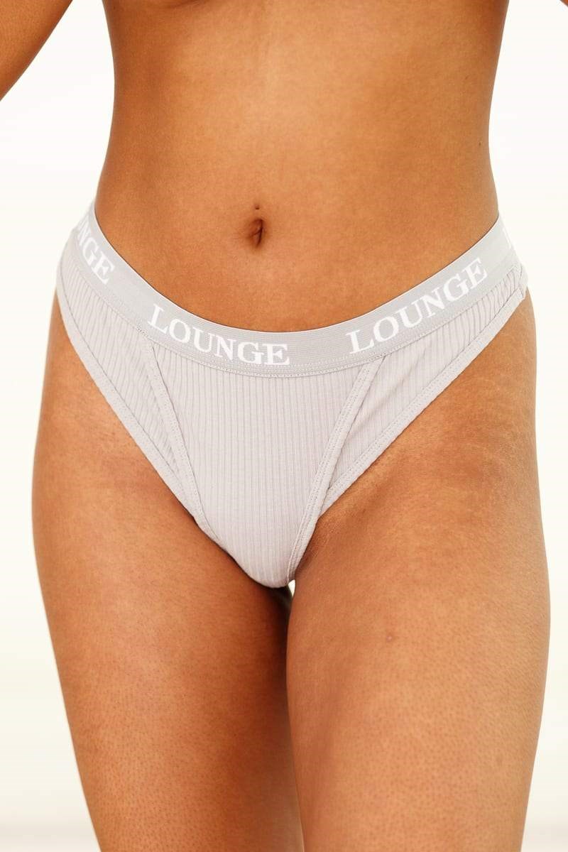 Lounge Underwear Ultra Confort Nervuré Lanières Grise | COJESH-796