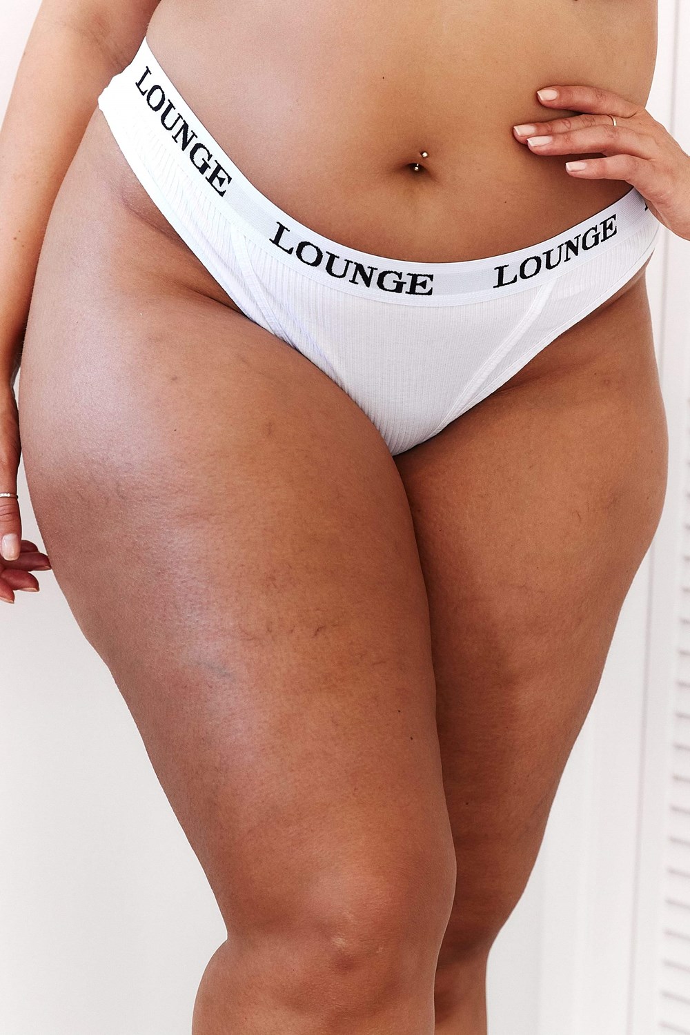 Lounge Underwear Ultra Confort Nervuré Lanières Blanche | HDCVOG-269