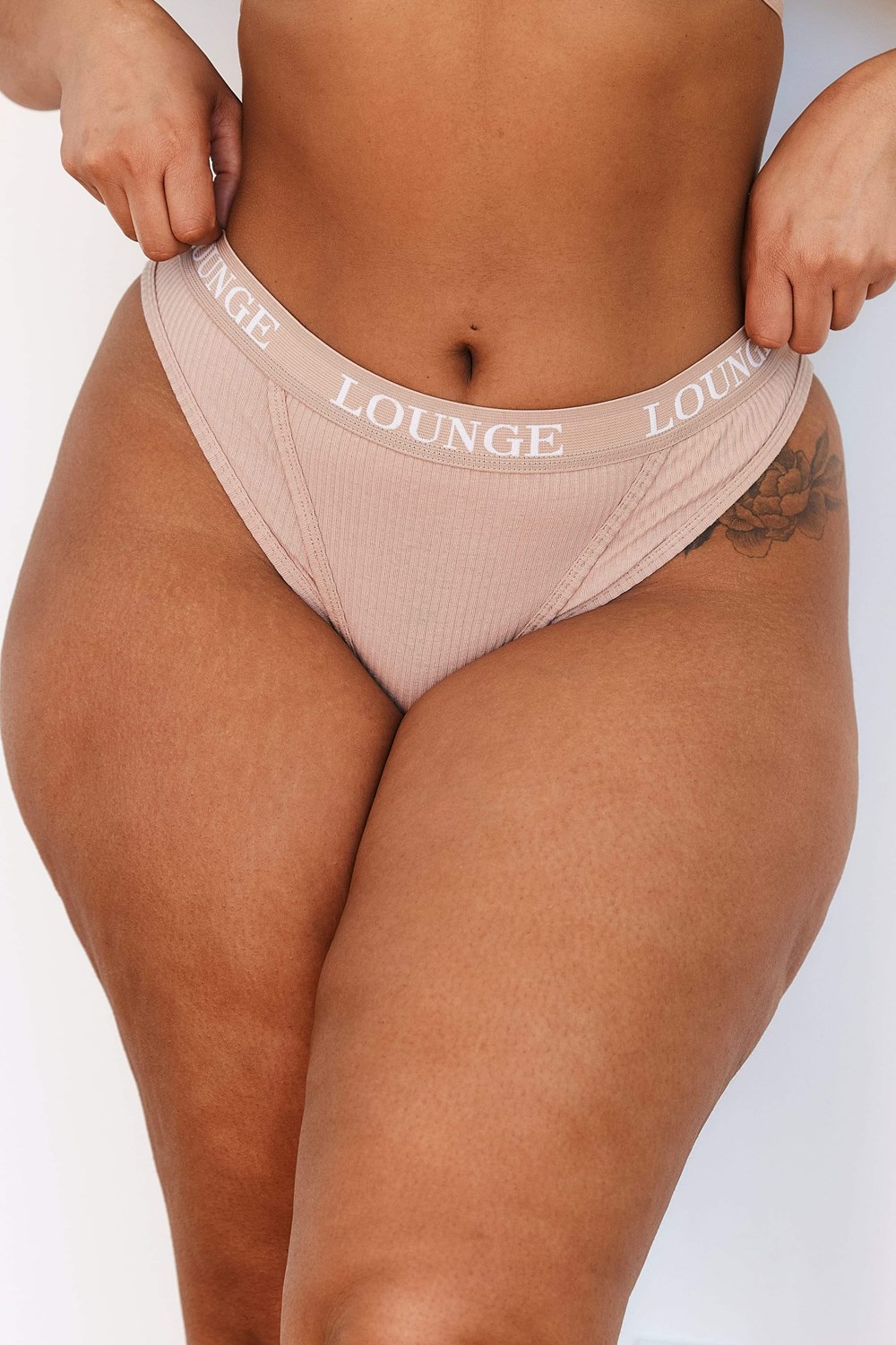 Lounge Underwear Ultra Confort Nervuré Lanières Taupe | JHIFDY-429