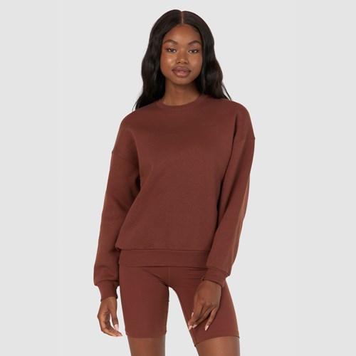 Lounge Underwear 365 Oversized Crew Neck Jumper Chocolat | SIYJBU-029