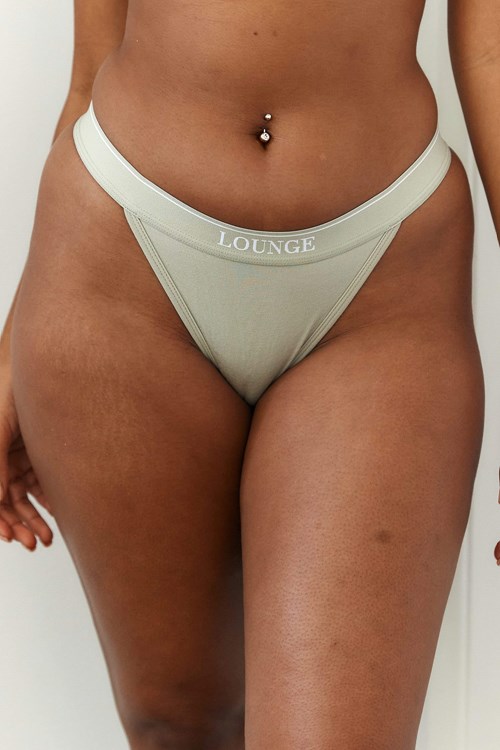 Lounge Underwear Bamboo Minimal Triangle Lanières Vert Olive | SPLOWB-680