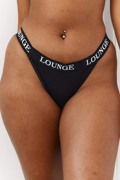 Lounge Underwear Bamboo Triangle Lanières Noir | WEMPGS-724