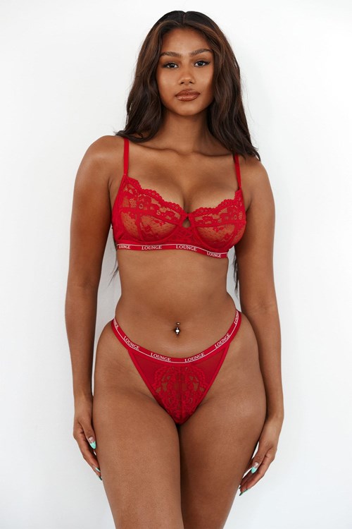 Lounge Underwear Blossom Balcony Bra & Lanières Set Bordeaux | RNXVCO-957