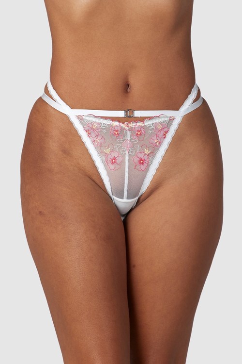 Lounge Underwear Ditsy Embroidered Briefs Blanche | AZJDBR-950