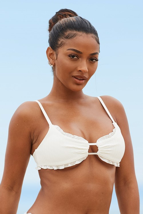 Lounge Underwear Hawaii Textured Bikini Top Blanche | SKTCZG-154