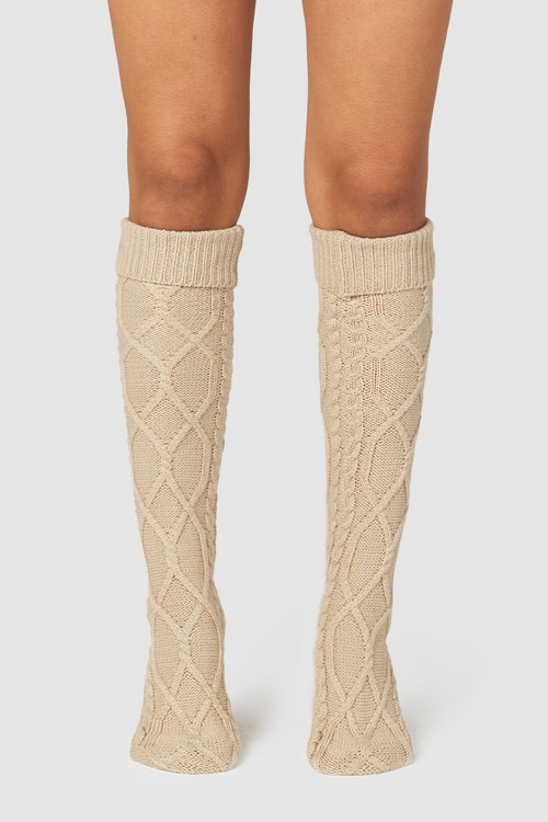 Lounge Underwear Knee-High Cosy Tricoté Socks Mink | XUVBDI-421