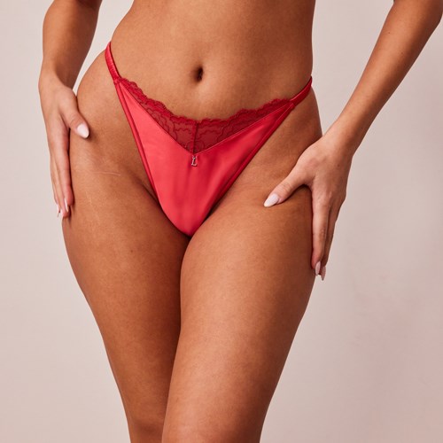 Lounge Underwear Matelassé Dentelle G-string Bordeaux | EGJRNS-287