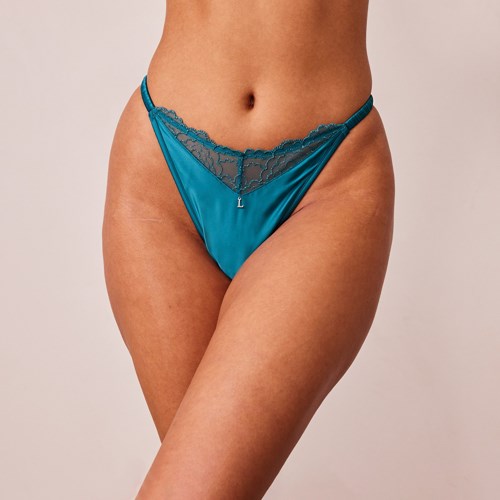 Lounge Underwear Matelassé Dentelle G-string Turquoise | JREXYF-309