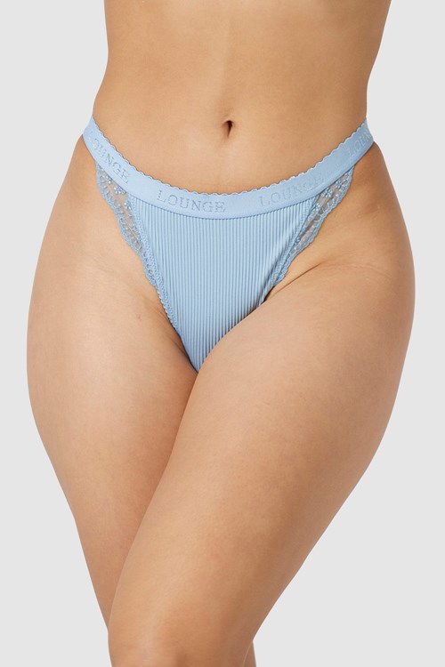 Lounge Underwear Nervuré Lanières Bleu | BGWADM-193