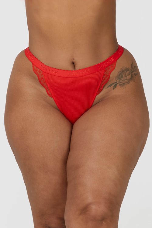 Lounge Underwear Nervuré Lanières Rouge | IZFRYO-652