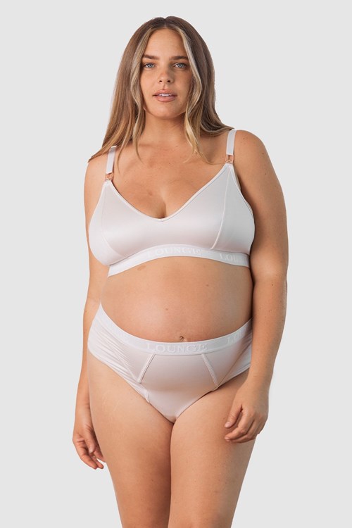 Lounge Underwear Nurture Nursing Bra & Lanières/Briefs Set Blanche | KNTQLG-359