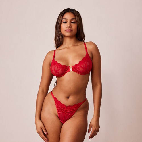 Lounge Underwear Seduce Front Fixation Balcony Bra & Lanières/Briefs Set Bordeaux | FWIAPG-421