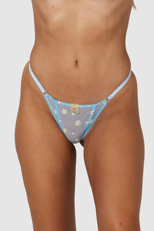 Lounge Underwear Sheer Floral Lanières Bleu | EYIFLJ-239