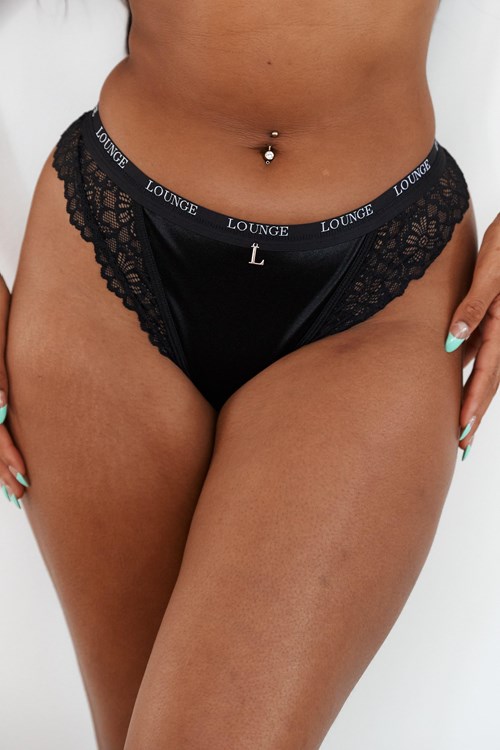 Lounge Underwear Silk Lanières Noir | OXMABN-741