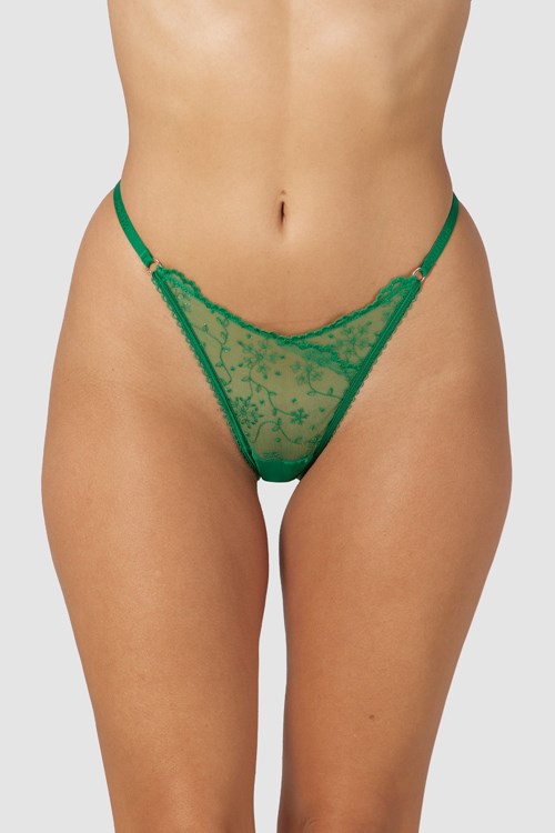 Lounge Underwear Slinky Open Back Briefs Emerald | VMRGYZ-807