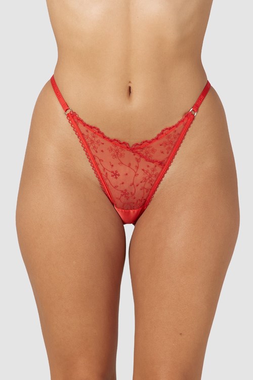 Lounge Underwear Slinky Open Back Briefs Rouge | XPACRS-465