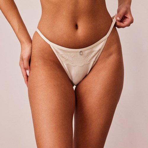 Lounge Underwear Soft Satin Briefs Latte | BMHXKQ-850