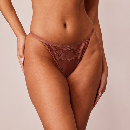 Lounge Underwear Soft Satin Briefs Mocha | UPITHY-492