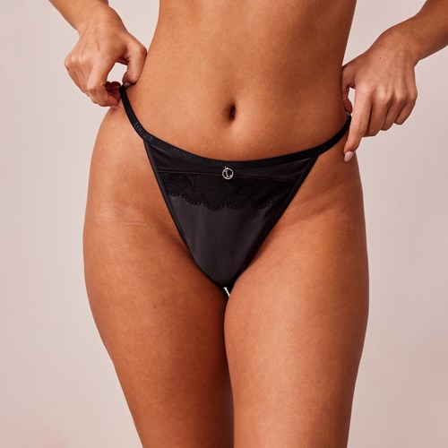 Lounge Underwear Soft Satin Lanières Noir | OUZNGV-769