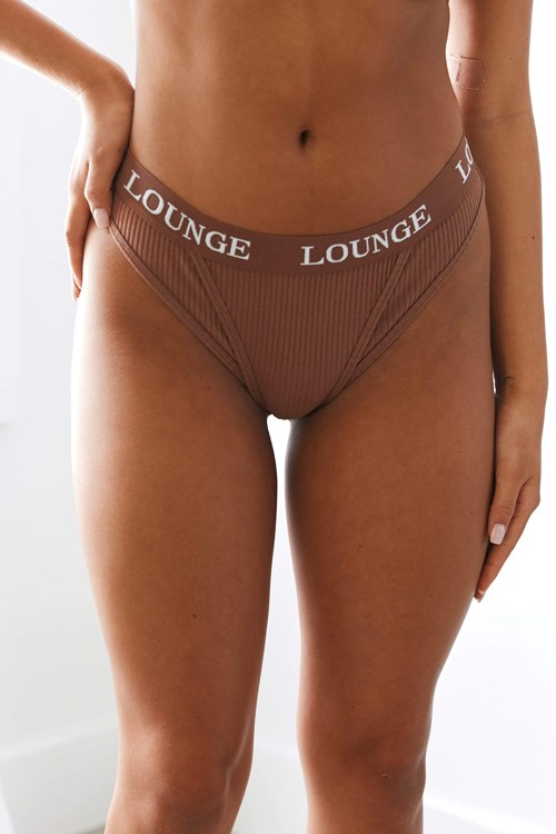 Lounge Underwear Ultra Confort Nervuré Lanières Mocha | AREVKT-603