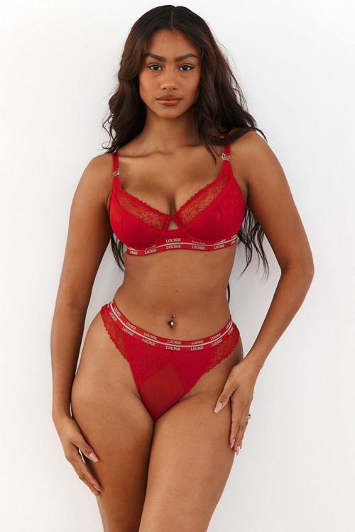 Lounge Underwear Vogue Balcony Bra & Lanières/Briefs Set Bordeaux | UHNQKL-972